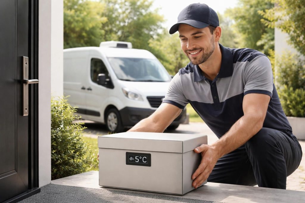 assurez la fraîcheur de vos cosmétiques grâce à notre livraison à température contrôlée avec colis privé, garantissant un transport sécurisé et efficace de vos produits.